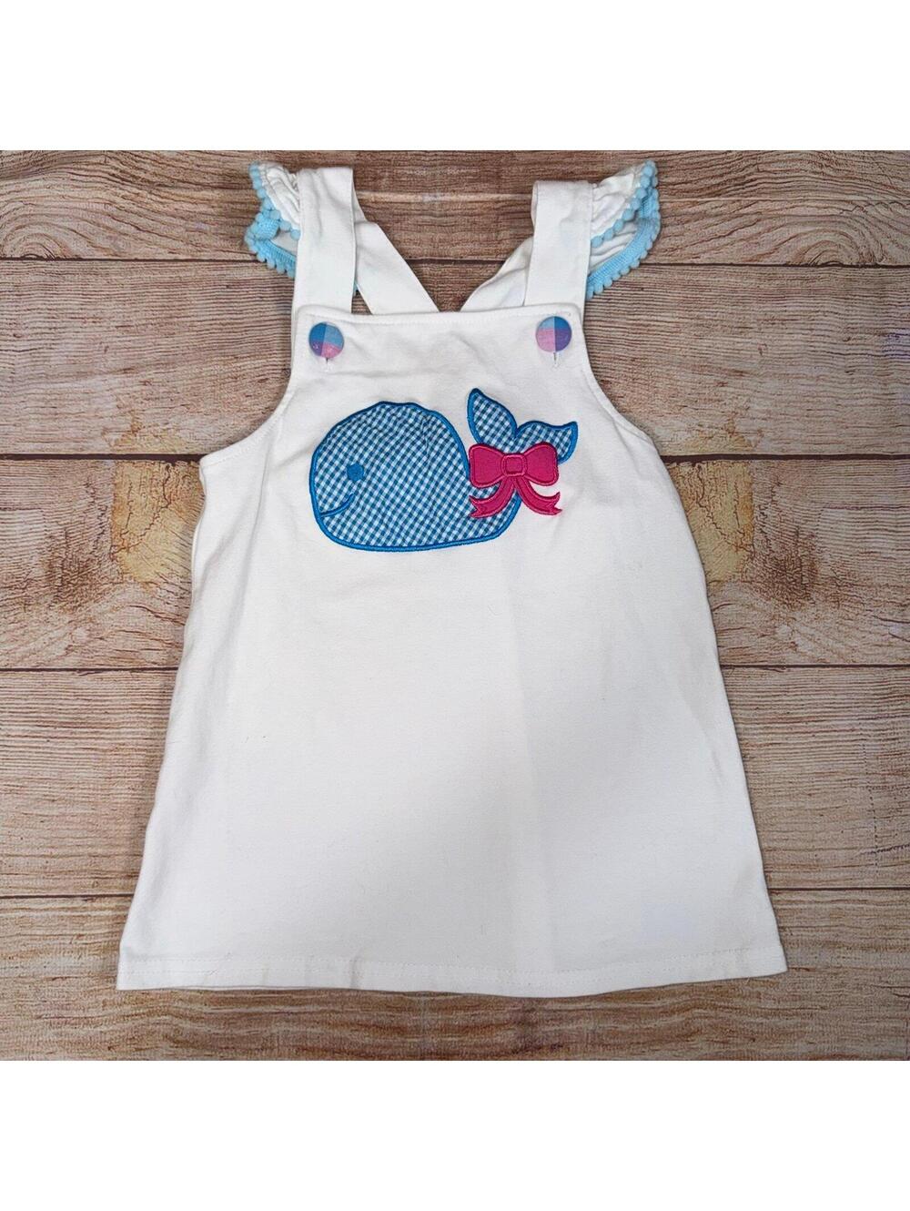 Classic Whimsy Girls' Size 5 Sleeveless Whale Applique Dress